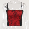 Women Sexy Lace Strap Spider Web Pattern Tube Top