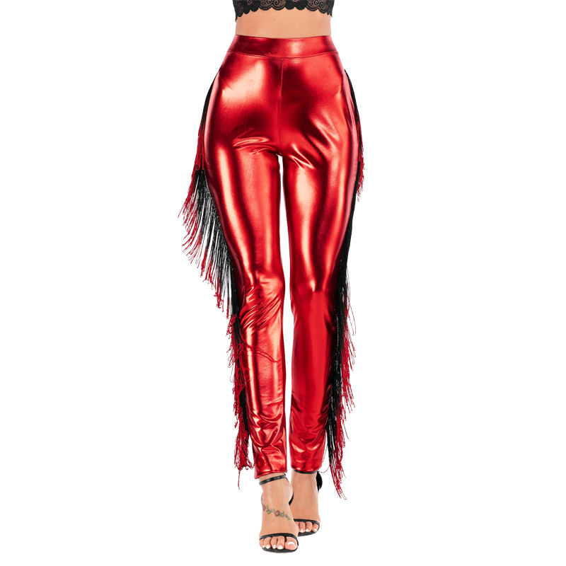 Side Tassel Stretch High Waist Yoga Pants