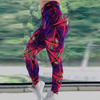 Leaves Print Slim Fit Sports Leggings Pants