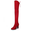 Suede Upper Round-Toe High Heel Solid Color Over The Knee Boots