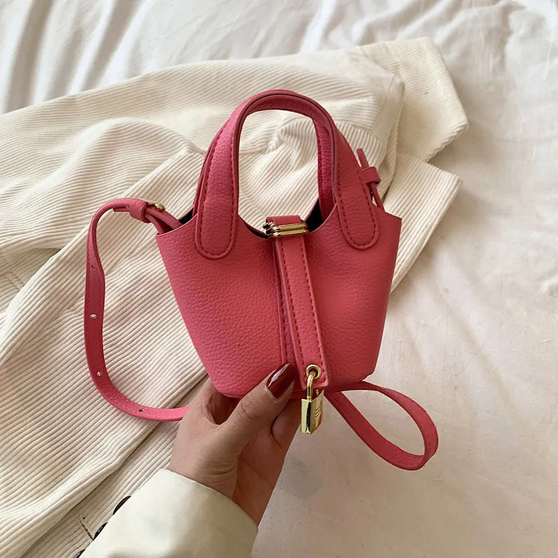 Kids Girls Fashion Sweet Cute Solid Color Mini Handle Crossbody Bag