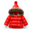 Girls Winter Woolen Collar Thickening Hooded Coat