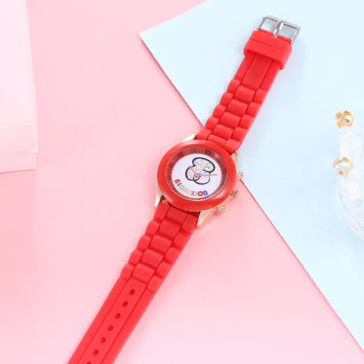 Kids Cute Silicone Band Candy Color Colorful Cartoon Bear Watch