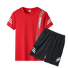 Men Casual Round Neck Short-Sleeved Large Size Loose T-Shirt And Shorts Two-Piece Set