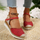 Women Fashion Simple Plus Size Hollow-Out Covered Toe Buckle Sandals