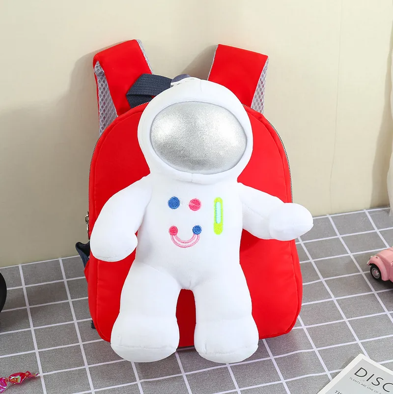 Children Kids Baby Fashion Boys Girls Cartoon Astronaut Doll Plushtoy Backpack School Bag