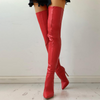 Women Plus Size Fashion Solid Color Stiletto Heel Pointed Toe PU Boots