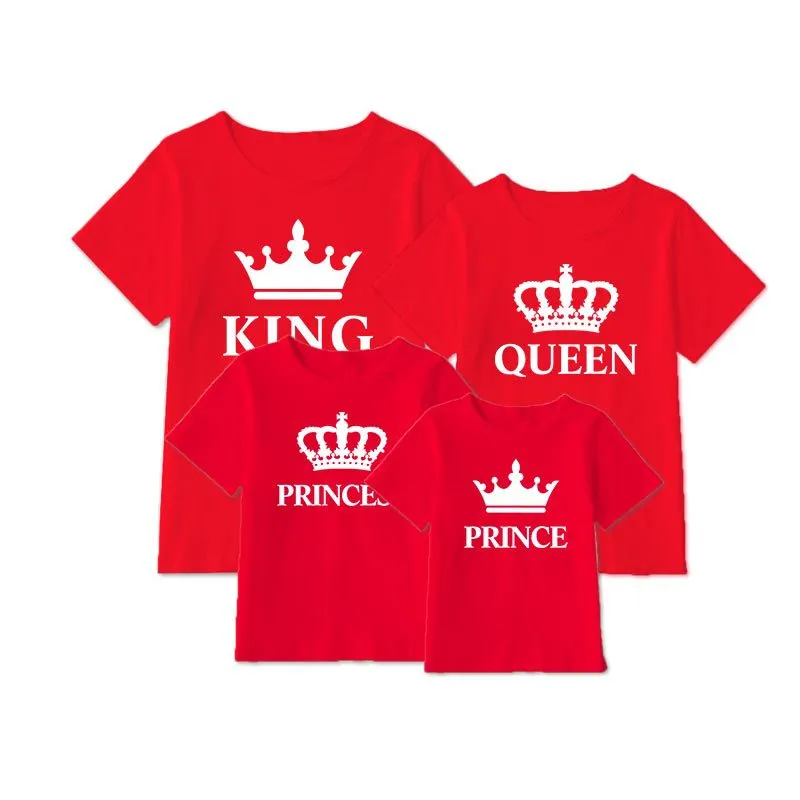 Fashion Loose Crown Letter Print Round Neck Short Sleeve Parent-Child T-Shirt