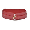 Women Vintage Metal Buckle Wide PU Leather Belt