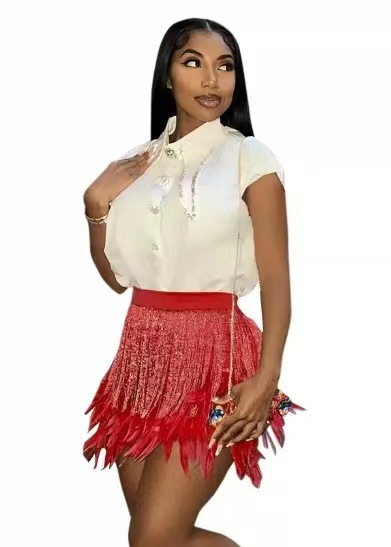 Women'S Sexy Fringe Feather Skirt