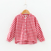 Children Kids Toddlers Fashion Girls Long Sleeve Plaid Stand Collar Blouse