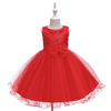 Kids Toddler Big Girls Fashion Party Cute Sweet Solid Color Sequins Bow Pearl Pleated Sleeveless Mesh Party Tutu Dress