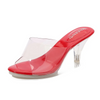 Women Fashion Plus Size Transparent Low Heel Slippers