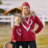 Family Matching Mother Daughter Loose Casual Long-Sleeved Heart Sweatshirt