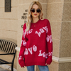 Women Simple Fashion Love Alphabet Jacquard Large Size Pullover Knitted Sweater