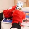 (Buy 1 Get 2) Autumn And Winter Women Fashion Knitted Button Warm Plush Half Finger Gloves