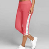 Women Lace-Up Casual Solid Color Cropped Sports Leggings