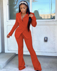 Women Fashion Casual Elegant Solid Color Long Sleeve Blazer And Pants Work Set