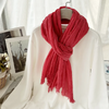 Women Simple Solid Color Apple Pink Scarf