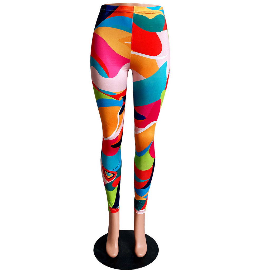 Women Elastic Slim High Waist Sports Yoga Leggings