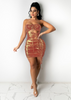 Women Fashion Sexy Drawstring Bodycon Cut Out Dress