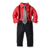 Party Boy Lapel Long Sleeve Shirt And Suspender Trousers Two Pieces Set