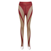 Women Edgy Sexy Night Out Color Blocking Mesh See-Through Leggings