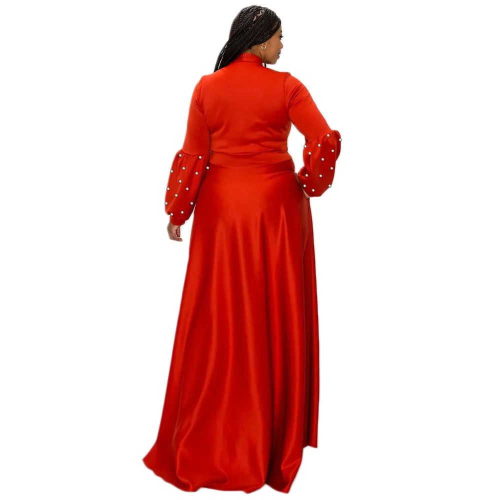 Ramadan /Eid Women Plus Size Fashionable Loose Solid Color Dress