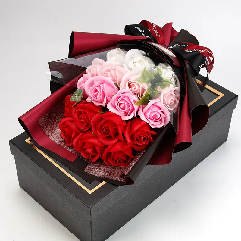 (Buy 1 Get 1) 18 Rose Soap Bouquet Gift Box Valentine'S Day Gift