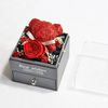 (Buy 1 Get 1) Valentine Day Immortal Rose Bear Drawer Necklace Ring Jewelry Box