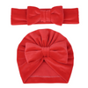 Mother And Child Simple Solid Color Bowknot Velvet Hat Two-Piece Set