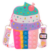 Kids Girls Fashion Sweet Candy Color Cartoon Ice Cream Silicone Mini Crossbody Bag