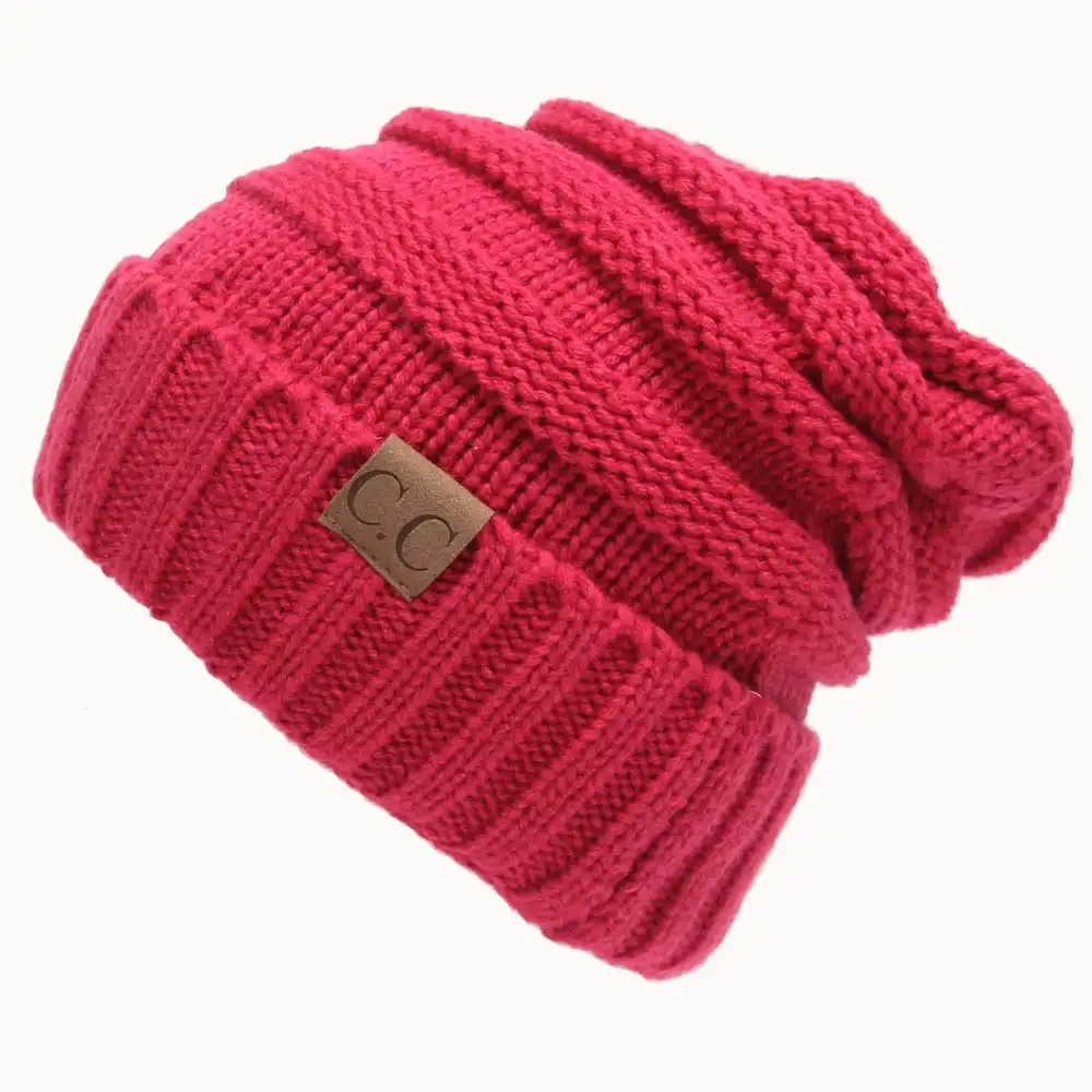 (Buy 1 Get 1) Fashion Letter Label Solid Color Knitted Hat