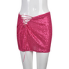 Women'S Fashion Sexy Sequin Bandage Irregular Skirt