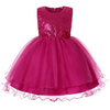 Girls Solid Color Shiny Sequins Printed Tutu Party Dress