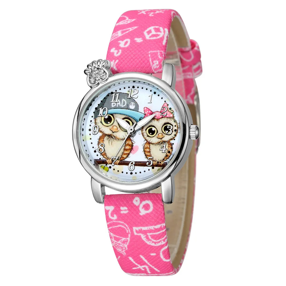 Cute And Sweet Style Owl Pattern Diamond Watch