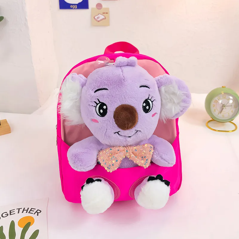 Children Kids Baby Fashion Boys Girls Cartoon Koala Doll Plushtoy Backpack School Bag