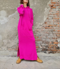 Women Ramadan /Eid Loose Casual Solid Color Knitted Hooded Long Sleeve Sweatshirt Plus Size Dress