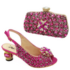 Fashion Rhinestone Design Party Women High Heel Peep Toe Sandals And Clutch Evening Bag Set