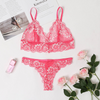 Women'S Sexy Floral Lace Lingerie Two-Piece Set