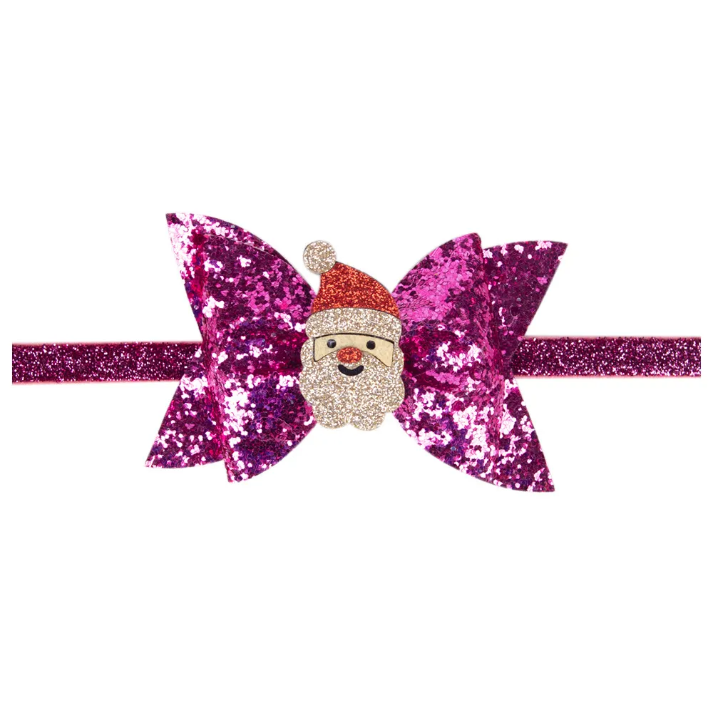 Kids Christmas Glitter Bow Headband Tiara