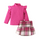 Toddler Girls Autumn Winter Casual Cute Solid Color Stripe Long Sleeve Turtle Neck Top Skirt Sets