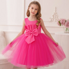 Kids Toddler Big Girls Casual Cute Party Mesh Bow Sleeveless Round Neck Tutu Princess Dress