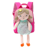 (Buy 1 Get 1) Kids Girls Cute Casual Colorblock Zipper Plush Doll School Backpack Bag