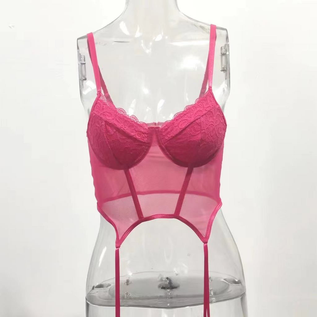 Women'S Sexy Mesh See-Through Steel Ring Camisole