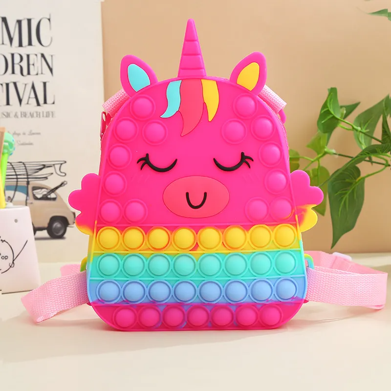 (Buy 1 Get 1) Children Kids Baby Fashion Girls Boys Cartoon Unicorn Silicone Backpack