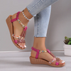 Women Fashion Plus Size Printed Rhinestone Round-Toe Sandals