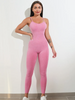 Women Fashion Sexy Solid Color Sling Sports Yoga Tight Jumpsuits