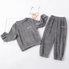 Kids Solid Color Letter Embroidery Tops And Pants Set