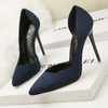 Women Fashion Simple Sexy Plus Size Suede Point-Toe High Heels Pumps